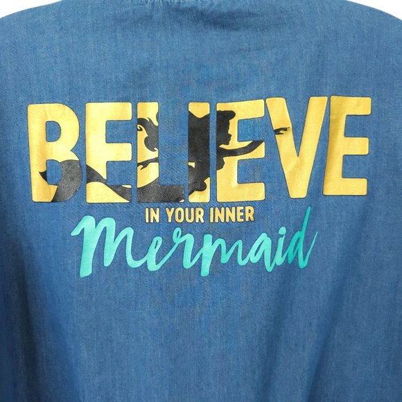 Oh My Disney Believe In Your Inner Mermaid Ariel Full Zip Jacket Womens L - Picture 3 of 16